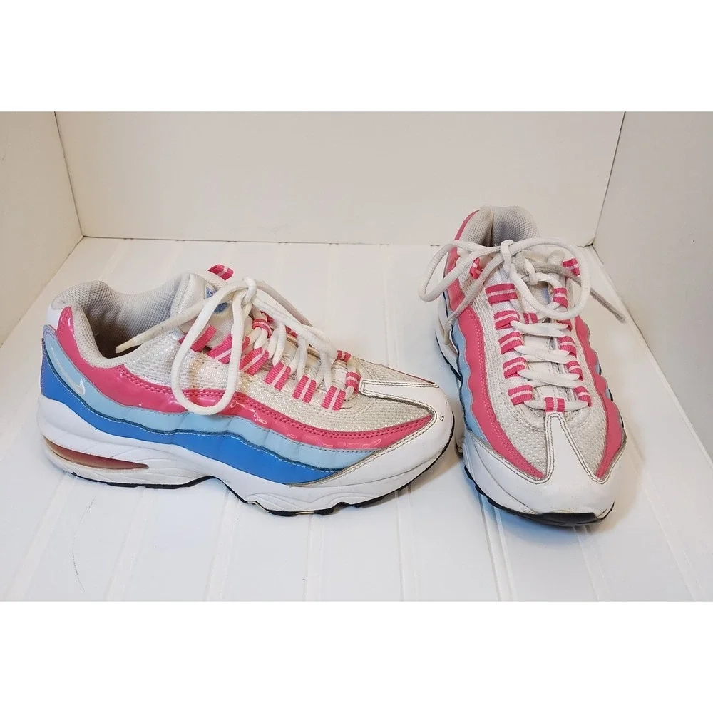 Nike Air Max 95 Kids‎ 5Y White Pink Blue Sneakers White Shark Coast 310830-109